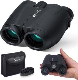 Dcorn 10x25 Binoculars for Adults and Kids, Bird Watching Binoculars Compact Travel Binoculars, Survival Gear for Outdoor Hunting Hiking, or Theater and Concerts