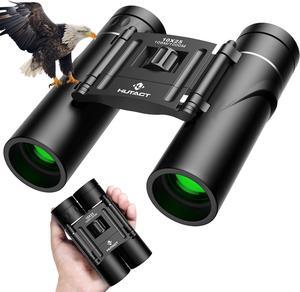 HUTACT Binoculars Compact, 10x25 Small and Lightweight, for Concert Theater Opera, Mini Pocket Folding Binoculars with Fully Coated Lens for Travel Hiking Bird Watching Adults Kids