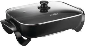 Brentwood BTWSK75, Electric Skillet with Glass Lid (1,400W/16-Inch), Black