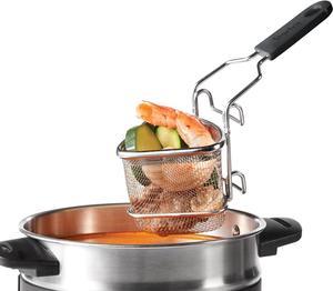 Starfrit Stainless Steel Fondue Cooking Basket for Bulk Cooking - 2 Draining Positions