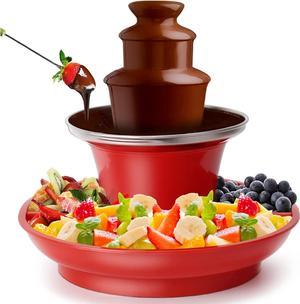 Mini Chocolate Fountain 3Tier Chocolate Fountain Machine with Removal Serving Tray Detachable Mini Chocolate Melt Fondue for Party Games Night Christmas Halloween