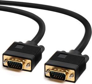 Cmple VGA SVGA Cable Gold Plated Connectors Male to Male Support Full HD Displays HDTVs Monitors Projectors - 15 Feet, Black (30-H2101-15-S-BK)