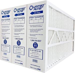 United Filter Compatible with OEM M1-1056 16x25x5 MERV 11 Furnace Air Filter (Case of 3) (15-3/8 x 25-1/2 x 5-1/4) A/C, HVAC Filters Purifies, Captures Pollen, Mould, Smoke - Made in Canada