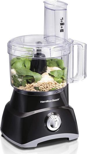 Hamilton Beach Food Processor and Vegetable Chopper for Slicing, Shredding, Mincing, and Puree, 8 Cup, Black