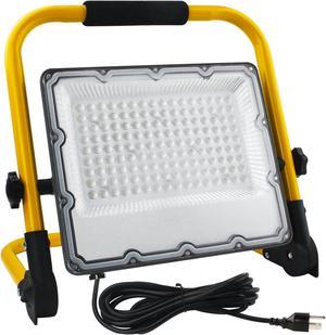 OUSIDE 100W LED Work Light, 10000LM Construction Light with 157.5 in Cable, 700W Equivalent 6500K Portable Adjustable Working Lights with Stand, IP66 Waterproof Job Site Light for Construction Site