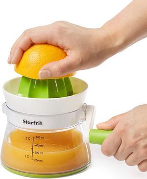 Starfrit Easy Juicer - Crank-Operated Citrus Juicer - 2-Cup Capacity - Stable base - Green