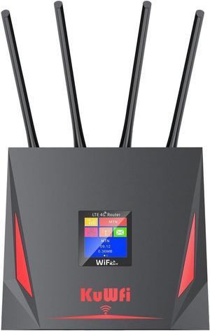 KuWFi High Speed 4G LTE Router, 4g Wireless Router with sim Card Slot and 5dBi Antennas Suitable for for Bell/Rogers/Virgin in Canada