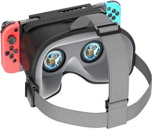 Adjustable VR Headset for Nintendo Switch & OLED - Upgraded HD Lenses, 3D Glasses Compatible with Original & OLED Switch Models, Switch VR Kit