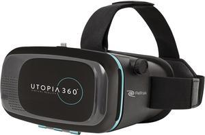 Utopia 360° VR Headset | 3D Virtual Reality Headset for VR Games, 3D Movies, and VR Apps - Compatible with iPhone and Android Smartphones (2018 Virtual Reality Headset Model) Black