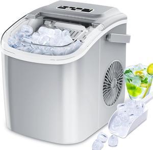 Ice Machines Small Ice Maker Machine with Carry Handle, 26.5Lbs/24H Machine a Glace Self Cleaning Countertop Ice Machine for Home Christmas Birthday Gift for Valentine's Day