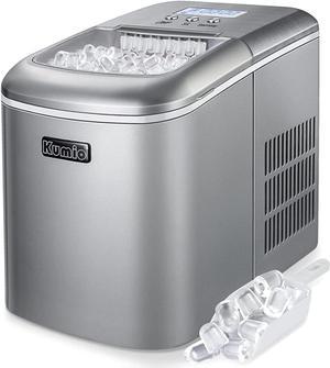 Ice Machine Maker Countertop, KUMIO Portable Ice Makers with LCD Display, 26 Lbs in 24 Hrs, 9 Ice Cubes Per 7 Mins, 2.1L Large Capacity Ice Machine, Self Cleaning Ice Maker for Home