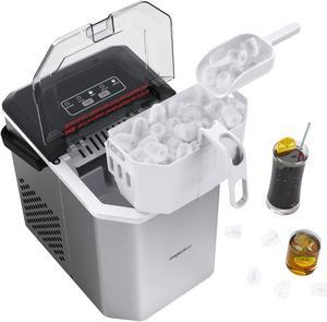 Ice Maker, Self-Cleaning Ice Makers Countertop, 9 Cubes in 6 Mins, 26.5 lbs Ice per Day, Ice Machine with Basket and Scoop for Home Kitchen Office Party