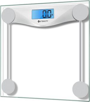 Etekcity Digital Body Weight Bathroom Scale, Large Blue LCD Backlight Display, High Precision Measurements,6mm Tempered Glass, 400 Pounds