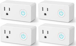 BN-LINK WiFi Heavy Duty Smart Plug Outlet, No Hub Required with Timer Function, White, Compatible with Alexa and Google Assistant, 2.4 Ghz Network Only (4 Pack)