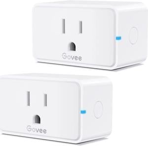 Govee Smart Plug, WiFi Bluetooth Outlets 2 Pack Work with Alexa and Google Assistant, 15A WiFi Plugs with Multiple Timers, Govee Home APP Group Control Remotely, No Hub Required, ETL&FCC Certified