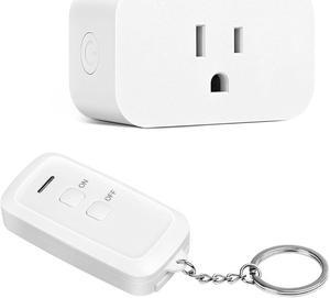 DEWENWILS Indoor Remote Control Outlet, Wireless Remote Light Switch, No Interference Remote Outlet Switch, No Wiring, 15A/1875W, 100ft RF Range, Compact Design, Programmable