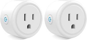 WISEBOT Mini Smart Plug, 2.4G WiFi Smart Socket, Voice Control with Alexa, Google Home, Smart Life and Tuya, Remote Control from App, Plug-in Outlet with Timer Function, 10A 1200W (Pack of 2)