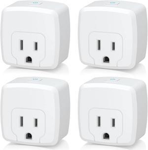 HBN Smart Plug Mini 15A, WiFi Smart Outlet Works with Alexa, Google Home Assistant, Remote Control with Timer Function, No Hub Required, ETL Certified, 2.4G WiFi Only, 4-Pack