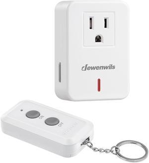 DEWENWILS Indoor Remote Control Outlet, Expandable Remote Light Switch Kit, Wireless On Off Power Switch, 100ft RF Range, Compact Design, White