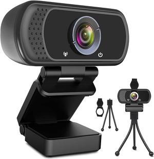 Webcam HD 1080p Web Camera, USB PC Computer Webcam with Microphone, Laptop Desktop Full HD Camera Video Webcam 110 Degree Widescreen, Pro Streaming Webcam for Recording, Calling, Conferencing, Gaming