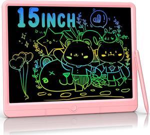 LCD Writing Tablet 15 Inch Colorful Erasable Doodle Board Drawing Pad Magic Drawing Tablet for Kids Toddler Reusable Electronic Doodle Pad Educational Toys Gifts for 312 Year Old Boys Girls