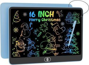 16 Inch LCD Writing Tablet, [Upgraded] Colorful Drawing Tablet Electronic Writing Board, Erasable Reusable Eye Protection Doodle Scribbler Pad, Educational Birthday for Kids - Blue