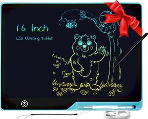 LCD Writing Tablet for Kids, 16 Inch USB Rechargeable Drawing Tablet Doodle Board for Kids, Reusable Electronic Drawing Pads Educational Toys for Boys Girls, Blue