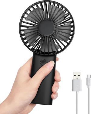 Personal Handheld Fan, 6-15 Working Hour Portable Hand Held Fan, Rechargeable 4400mAh Battery Operated Strong Wind Cooling Fan for Travel Camping Outdoors Activities - Black