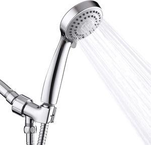 Shower head, Aen Art 3.3inches Chrome Finished High Pressure Handheld Shower Head, 3-Settings Luxury Rainfall Spa Detachable Shower Set with 5Ft Hose Bracket Teflon Washer