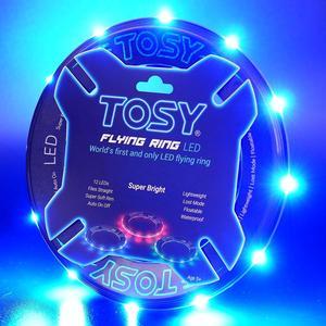 TOSY Flying Ring - 12 LEDs, Super Bright, Soft & Photoluminescent Rim, Auto Light Up, Safe, Waterproof, Lightweight frisbee, Cool Fun Birthday, Camping & Outdoor/Indoor Gift Toy for Boys/Girls/Kids