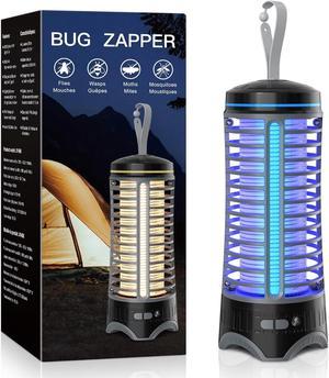 Bug Zapper Outdoor with LED Light,Mosquito Zapper Wireless Fly Zapper Rechargeable Portable 2-in-1 Fly Zapper Indoor for Patio Garden Backyard Home