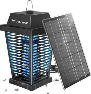 PALONE Solar Bug Zapper with 4500V High Efficiency and USB-C/Solar Panel Dual Charging, Fireproof and Waterproof, with 7.5W Solar Charging Panel, Suitable for Outdoor Use