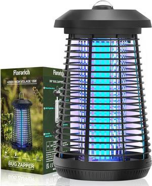 Florarich Bug Zapper Electric Mosquito Zapper with Metal Housing for Outdoor Indoor, 4200V High Powered 18W Waterproof Mosquito Killer Lamp for Home Backyard Patio