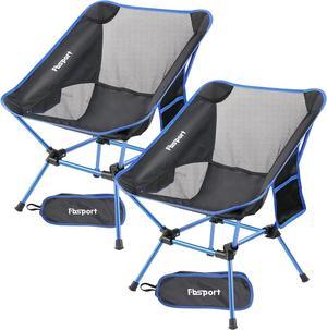 FBSPORT 2 Pack Ultralight Floding Camping Chair,Compact and Heavy Duty Outdoors Portable Backpacking Chairs,for Camping, BBQ, Beach, Travel, Picnic, Festival