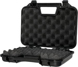 Hard Pistol Case Foam Padded Sporting Goods Airsoft BB Guns Storage Carrying Handle Lockable - Black