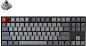 Keychron K8 Tenkeyless Wireless Mechanical Keyboard for Mac White Backlight Bluetooth Multitasking TypeC Wired Gaming Keyboard for Windows with Gateron Blue Switch