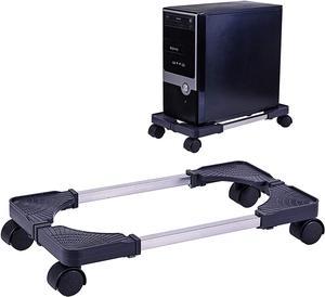 Computer Tower Stand Adjustable PC CPU Stand, Mobile Desktop ATX-Case Stand with Locking Caster Wheels