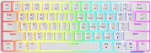 Wireless 60% Mechanical Keyboard 61 Keys Rainbow Backlit Gaming Keyboard Bluetooth 5.0/Type-C Wired Programmable Computer Keyboard with Red Switch for Multi-Devices PC Mac Laptop Wireless 60% Mechanical Keyboard 61 Keys Rainbow Backlit Gaming Keyboard Bluetooth 5.0/Type-C Wired Programmable Computer Keyboard with Red Switch for Multi-Devices PC Mac Laptop