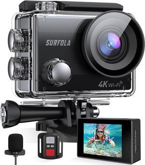 Apexcam Action Camera 4K Sports Camera 20MP 40M 170°Wide-Angle WiFi  Waterproof Underwater Camera with 2.4G Remote Control 2 Batteries 2.0'' LCD  Ultra