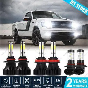 For Ford F-150 2015-2019 6x LED Headlight Hi-Lo +Fog Light Bulbs Combo Kit 6000K