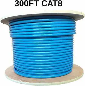 300FT CAT8 40Gbps 23AWG Network LAN Ethernet S/FTP Cable Spool Solid Wire Blue 300FT CAT8 40Gbps 23AWG Network LAN Ethernet S/FTP Cable Spool Solid Wire Blue