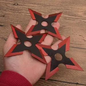 3pcs Darts Ninja Kunai Hunting Knives Tactical Fixed Blade Throwing Knife Set with Sheath 4cornered - l circle - red