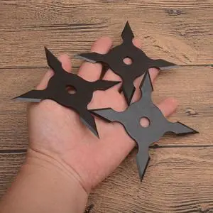 3pcs Darts Ninja Kunai Hunting Knives Tactical Fixed Blade Throwing Knife Set with Sheath 4cornered - s circle - black