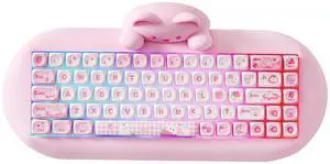 YUNZII C68 Wireless Mechanical Keyboard, 65% Layout Hot Swap, Triple Mode BT5.0/2.4G/Wired NKRO, Custom RGB Backlit Macro, Cute Cat Silicone Ergonomic Design for Win/Mac (Pink, Silent Switch) YUNZII C68 Wireless Mechanical Keyboard, 65% Layout Hot Swap, Triple Mode BT5.0/2.4G/Wired NKRO, Custom RGB Backlit Macro, Cute Cat Silicone Ergonomic Design for Win/Mac (Pink, Silent Switch)