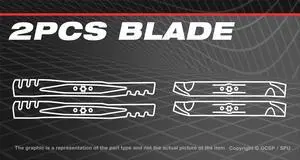 2PCS Blade For Huskee 13AJ771S031 13AJ771S231 13WV771S031 Lawn Tractors