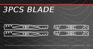 3PCS Blade For Craftsman G8600 Tractor 1417A3ZW099 1427A3ZW099 247.204470