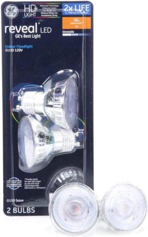 GE Reveal 50-Watt EQ LED Mr16 Color-Enhancing 34045 Dimmable Flood Light Bulb (2-Pack)