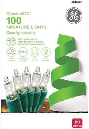 GE 100 LED Miniature Lights Energy Smart ConstantOn, Pure White