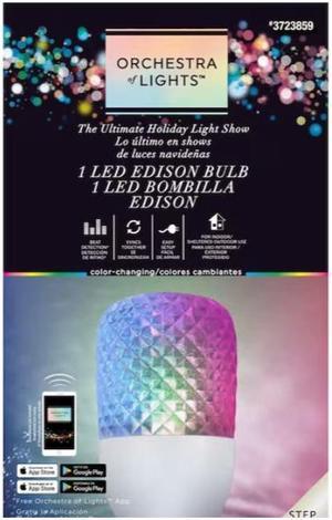 Gemmy Commercial Pro Indoor Multicolor LED Edison String Light Bulbs