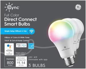 GE Cync 60-Watt EQ A19 Full Spectrum Medium Base (e-26) Dimmable Smart LED Light Bulb (3-Pack) Item #4082863 |
Model #93129822